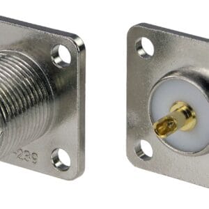 Mama panou PL cu 4 găuri SO-239, placat in aur